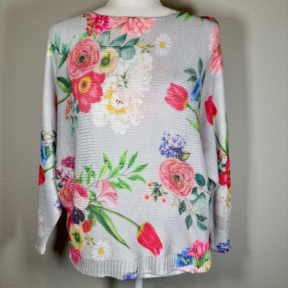 Alice + Olivia Multicolor Floral Sweater Size Medium